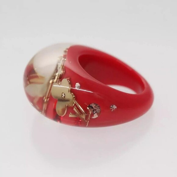 LOUIS VUITTON Uncle John Burgh Ring plastic Red - Picture 9 of 13